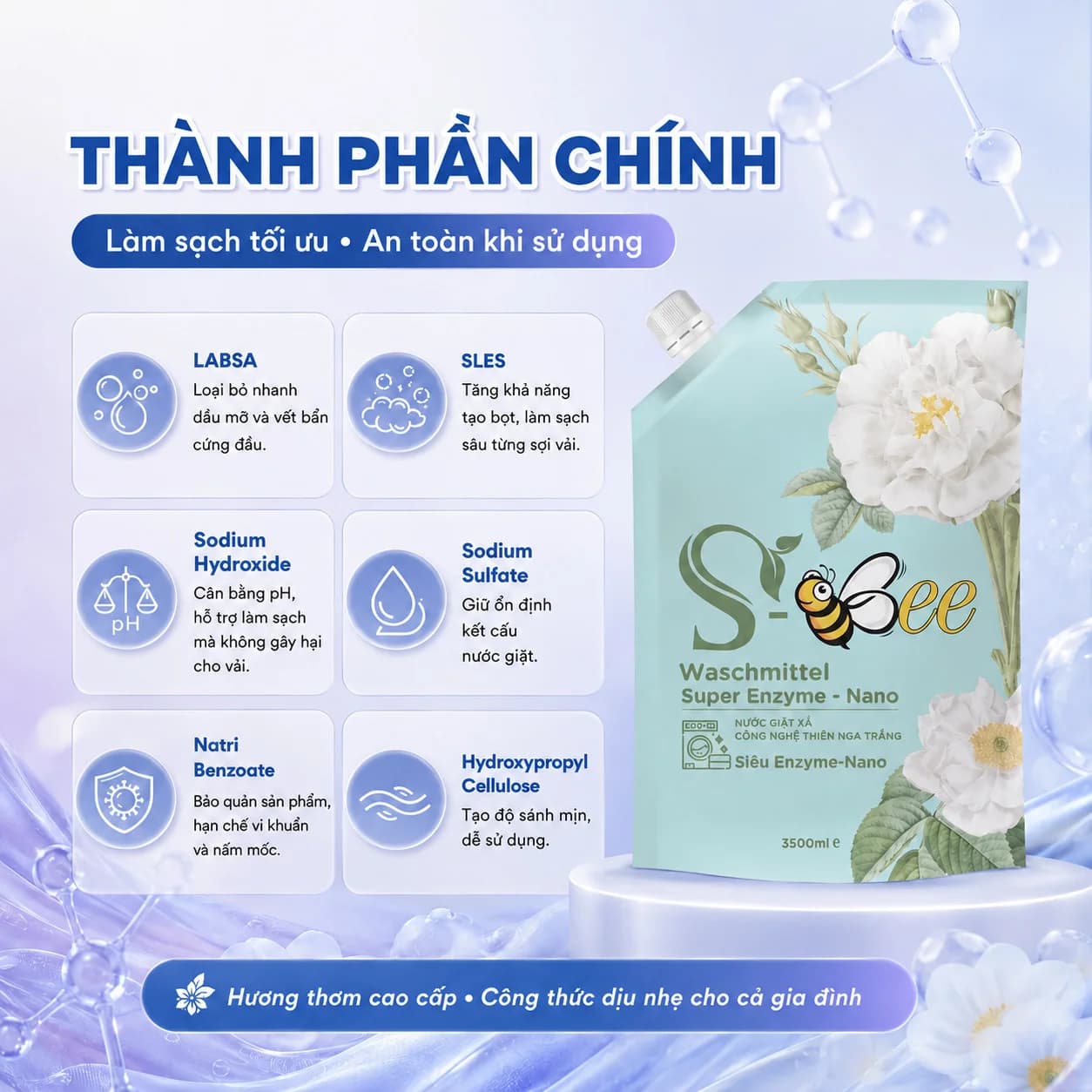 3,5kg Túi Nước Giặt Xả Dbii hương Tình Yêu Gia Đình