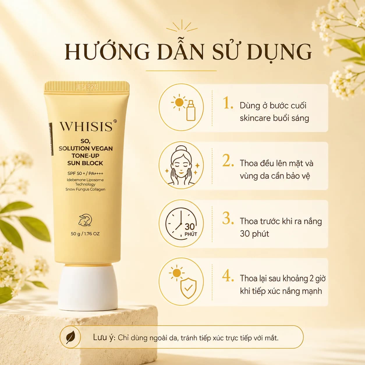 Kem Chống Nắng Đa Tầng Thuần Chay WHISIS So, Solution Vegan Tone-up Sun Block (50g)