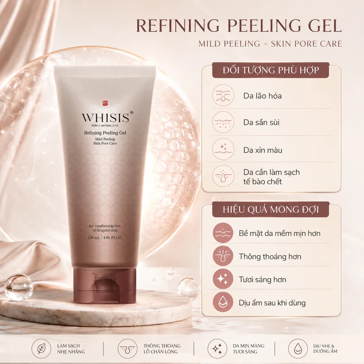 Tẩy Tế Bào Chết Da Mặt Chống Lão Hóa WHISIS Hanbang Refining Peeling Gel (120ml)