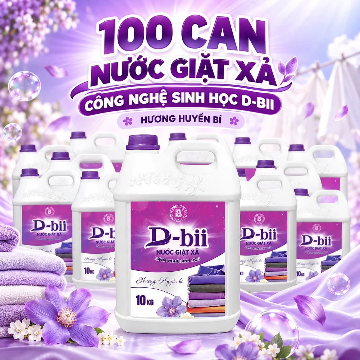 Mua Sỉ 100 Can (Tương Đương 242.080đ/Can 10kg) Nước Giặt Xả Công Nghệ Sinh Học Dbii Hương Huyền Bí