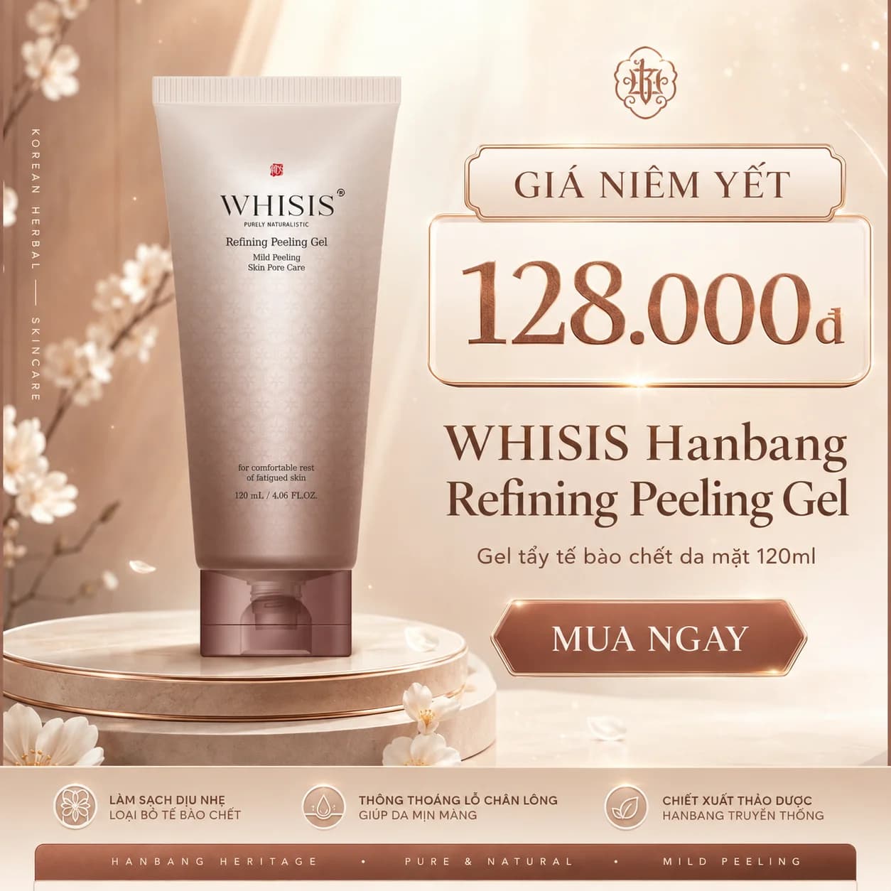 Tẩy Tế Bào Chết Da Mặt Chống Lão Hóa WHISIS Hanbang Refining Peeling Gel (120ml)