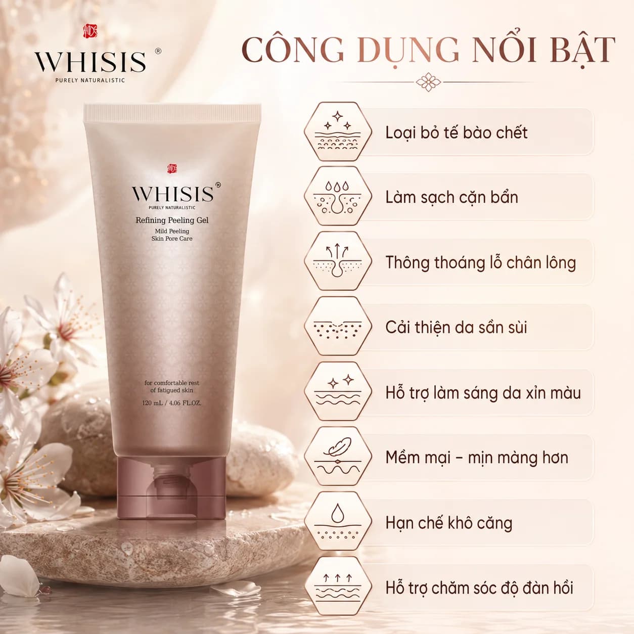 Tẩy Tế Bào Chết Da Mặt Chống Lão Hóa WHISIS Hanbang Refining Peeling Gel (120ml)
