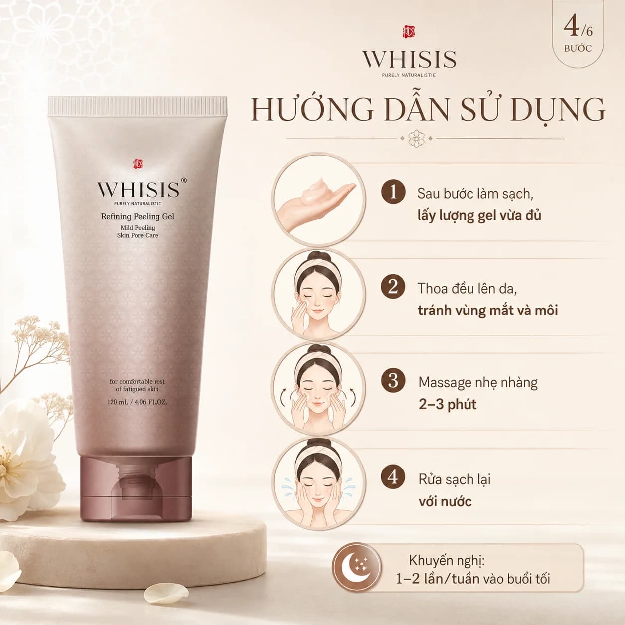 Tẩy Tế Bào Chết Da Mặt Chống Lão Hóa WHISIS Hanbang Refining Peeling Gel (120ml)