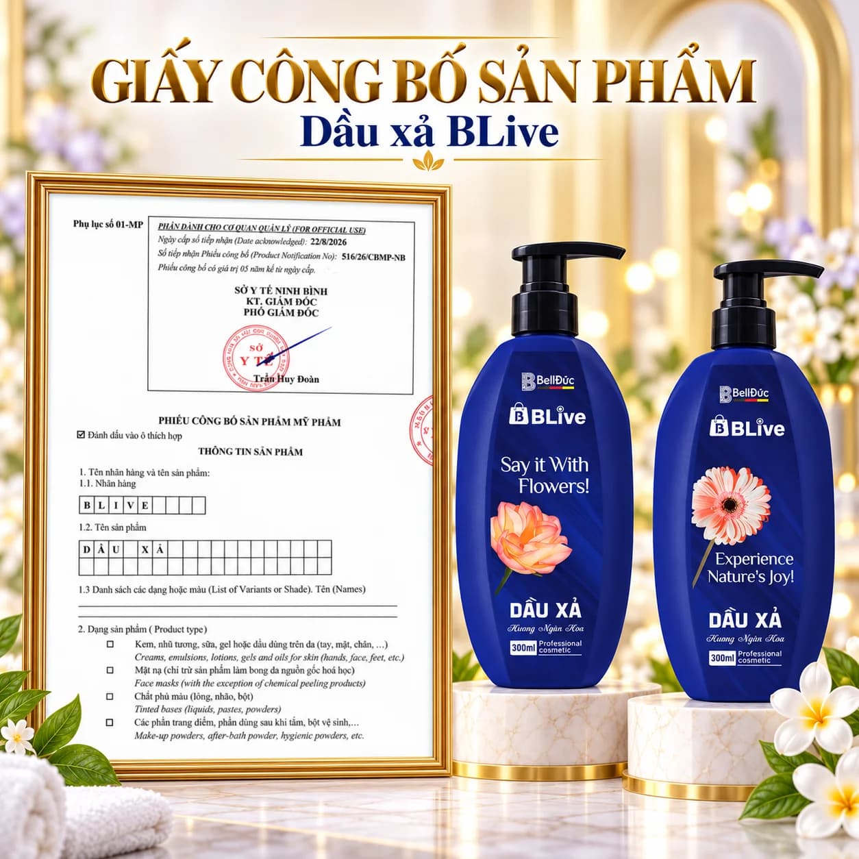 Dầu Xả Cao Cấp Blive Hương Ngàn Hoa 300ml