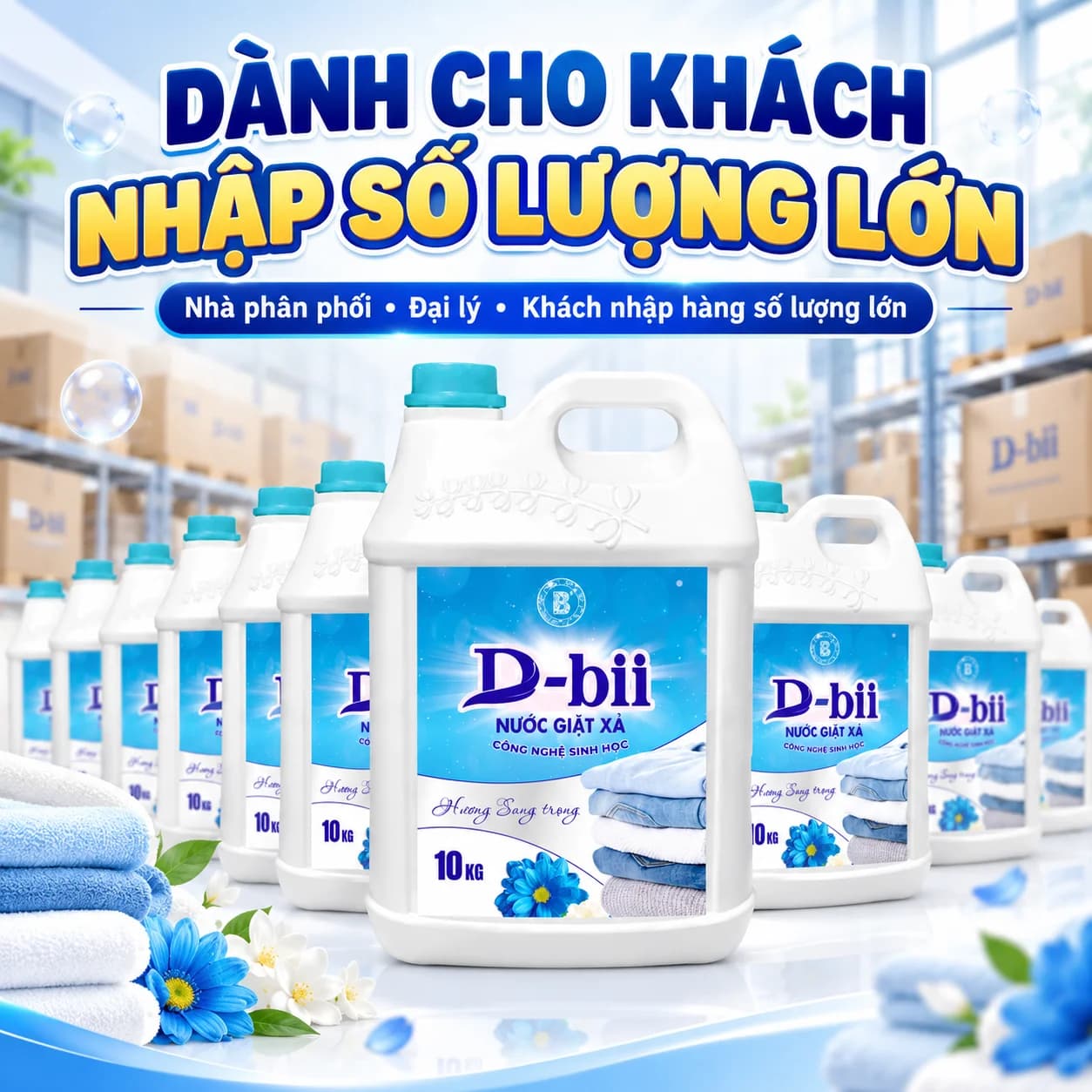 Mua Sỉ 100 Can (Tương Đương 242.080đ/Can 10kg) Nước Giặt Xả Công Nghệ Sinh Học Dbii Hương Sang Trọng