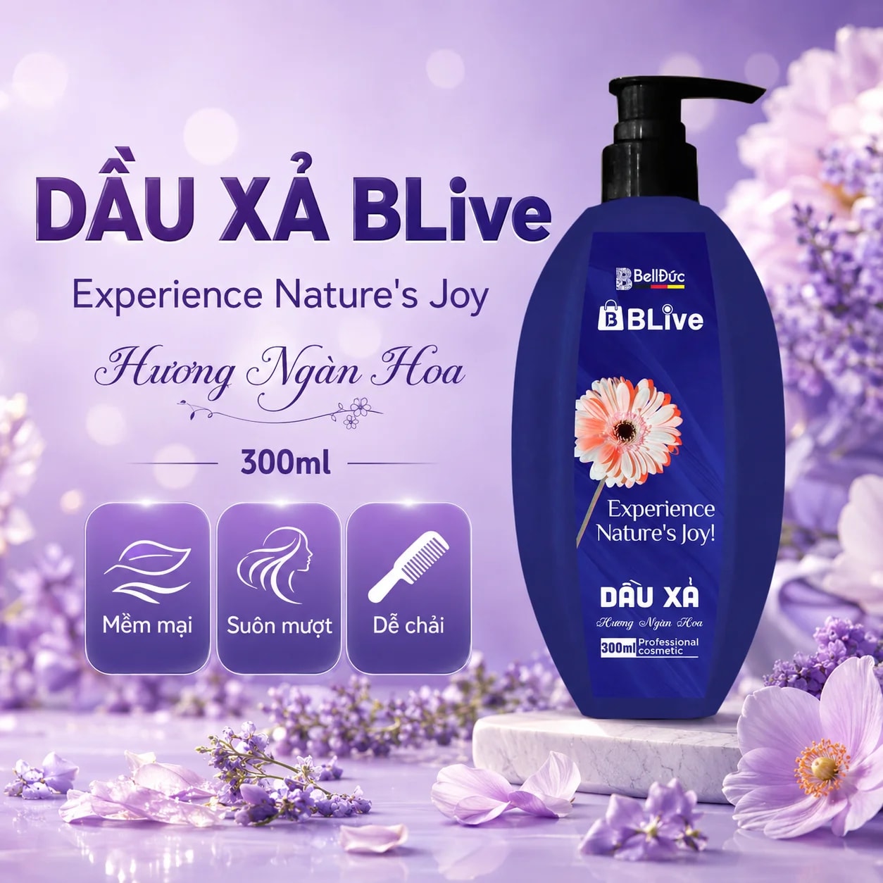Dầu Xả Cao Cấp Blive Hương Ngàn Hoa 300ml