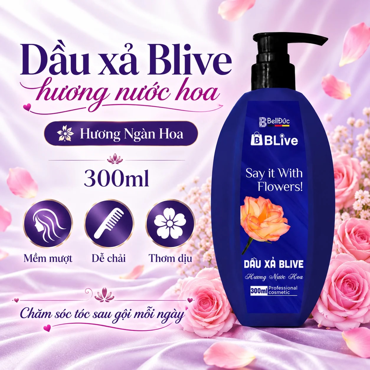 Dầu Xả Cao Cấp Bive Hương Nước Hoa 300ml