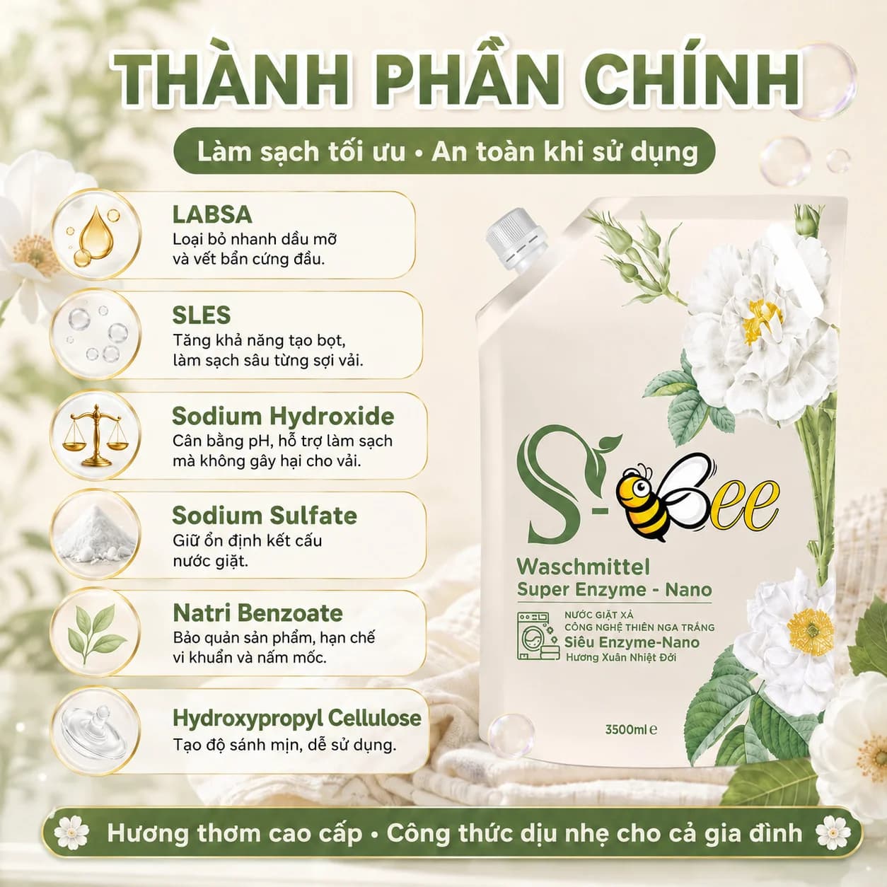 3,5Kg Túi Nước Giặt Xả Dbii Hương Xuân Nhiệt Đới