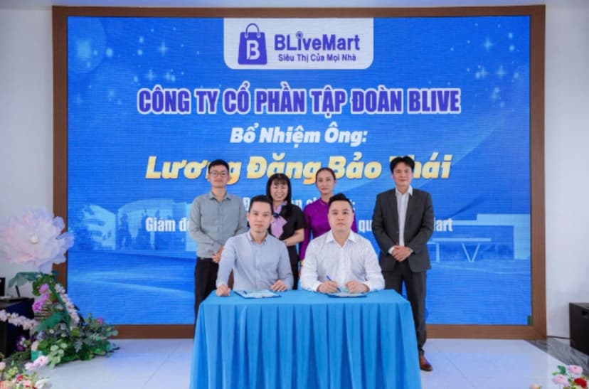 Lương Đặng Bảo Thái kí kết hợp tác cùng Blive Mart.