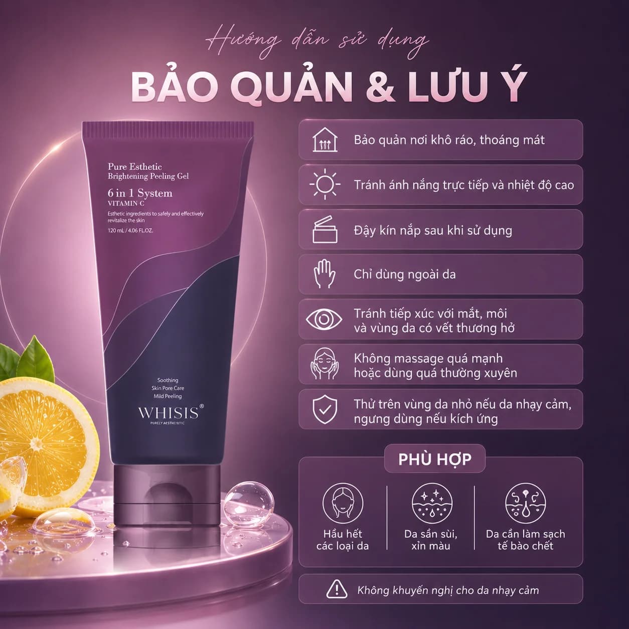 Tẩy Tế Bào Chết Da Mặt Dưỡng Trắng WHISIS Pure Esthetic Brightening Peeling Gel (120ml)