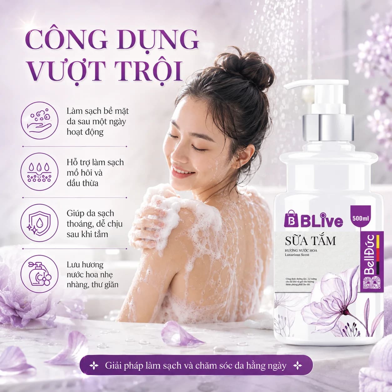 Sữa Tắm Cao Cấp Blive Hương Nước Hoa 500ml