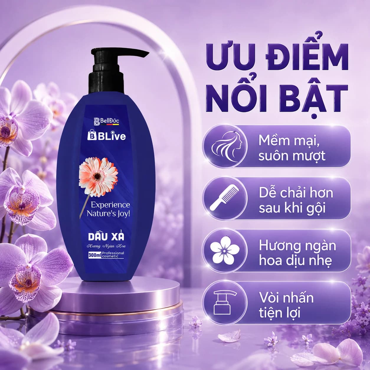 Dầu Xả Cao Cấp Blive Hương Ngàn Hoa 300ml