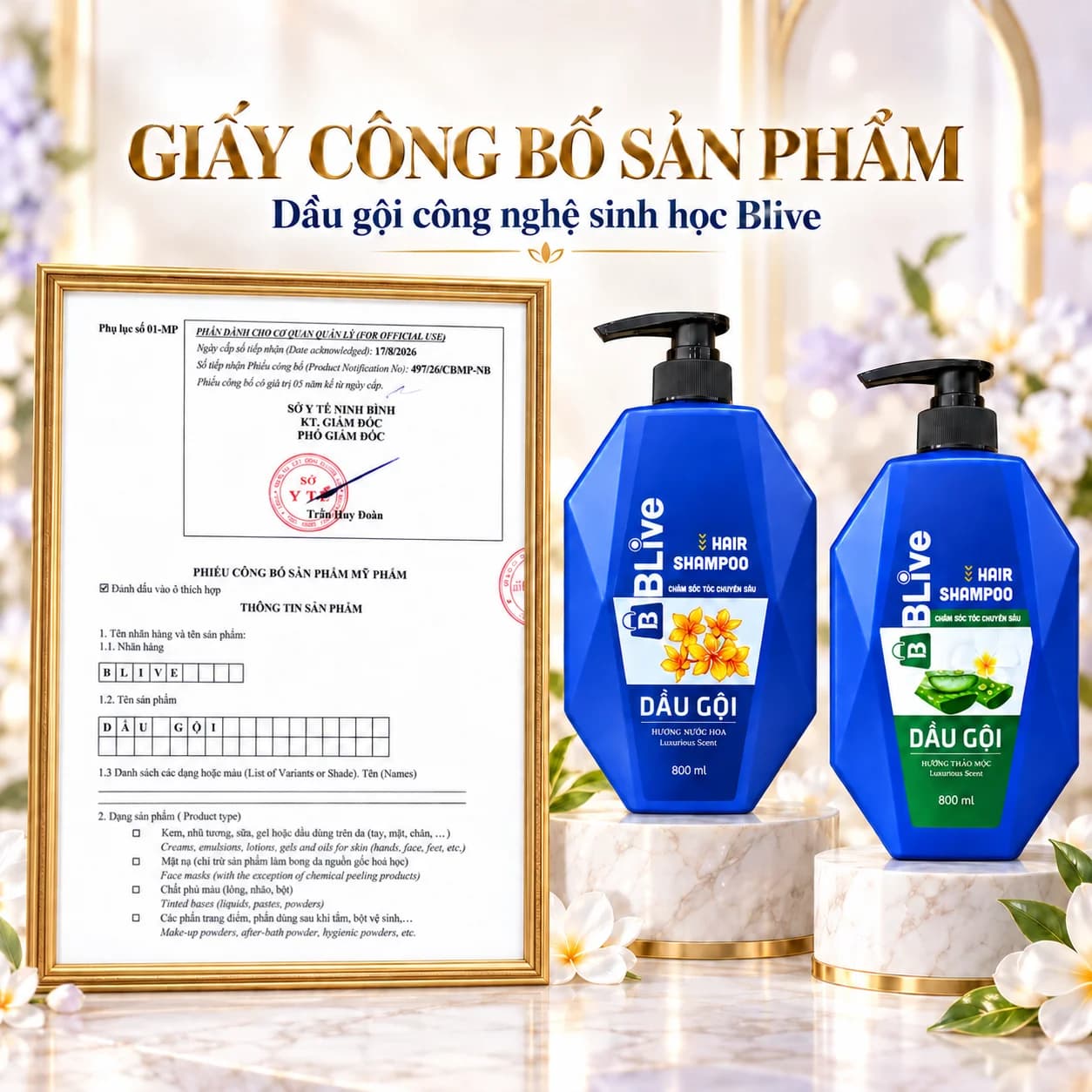 Dầu Gội Cao Cấp Blive Hương Thảo Mộc 800ml (Trám Xanh)